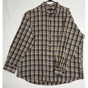 Club‎ Room Mens 2 XL Performance Plaid Regular Fit Pocket Button Down Shirt